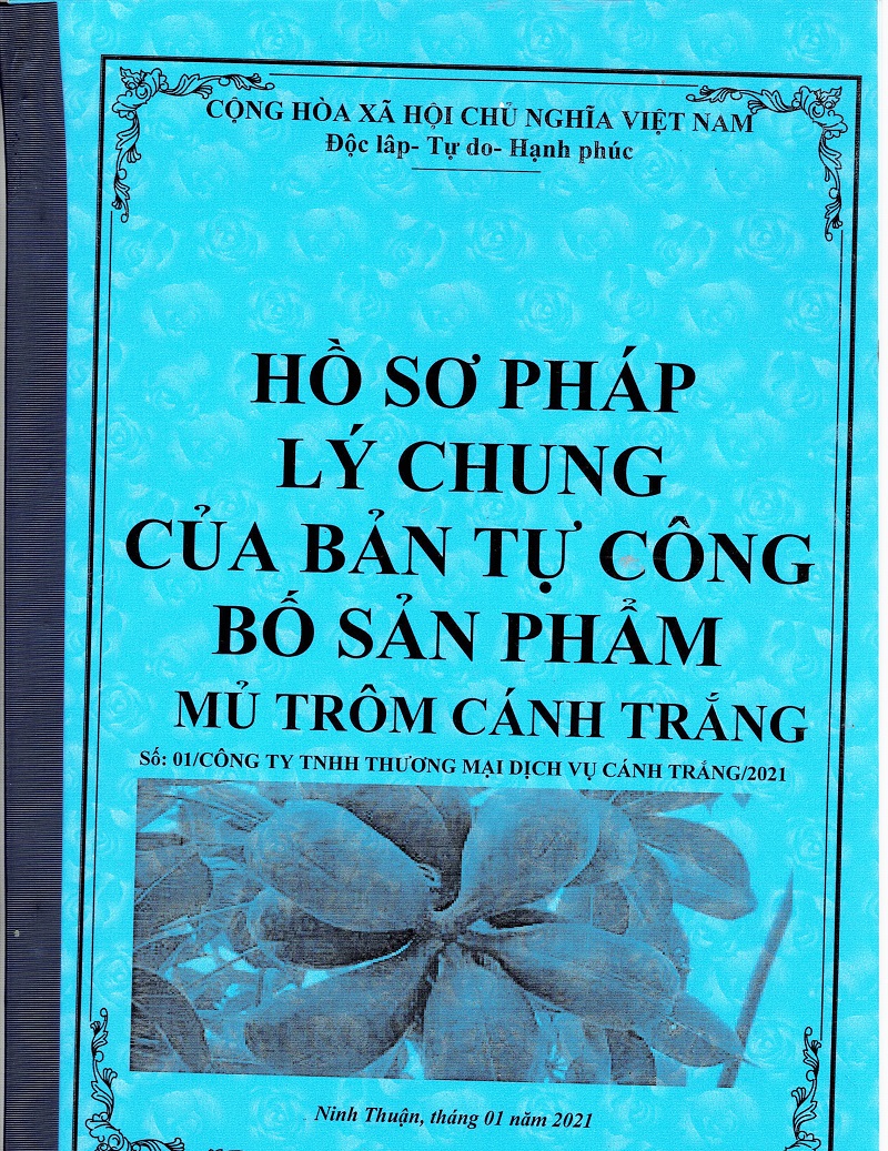 HỒ SƠ PHÁP LÝ CÔNG BỐ MỦ TRÔM CÁNH TRẮNG